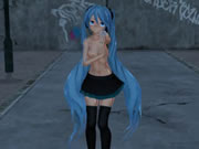 3D色情動畫 藍髮美乳嫩妹這對奶真不錯